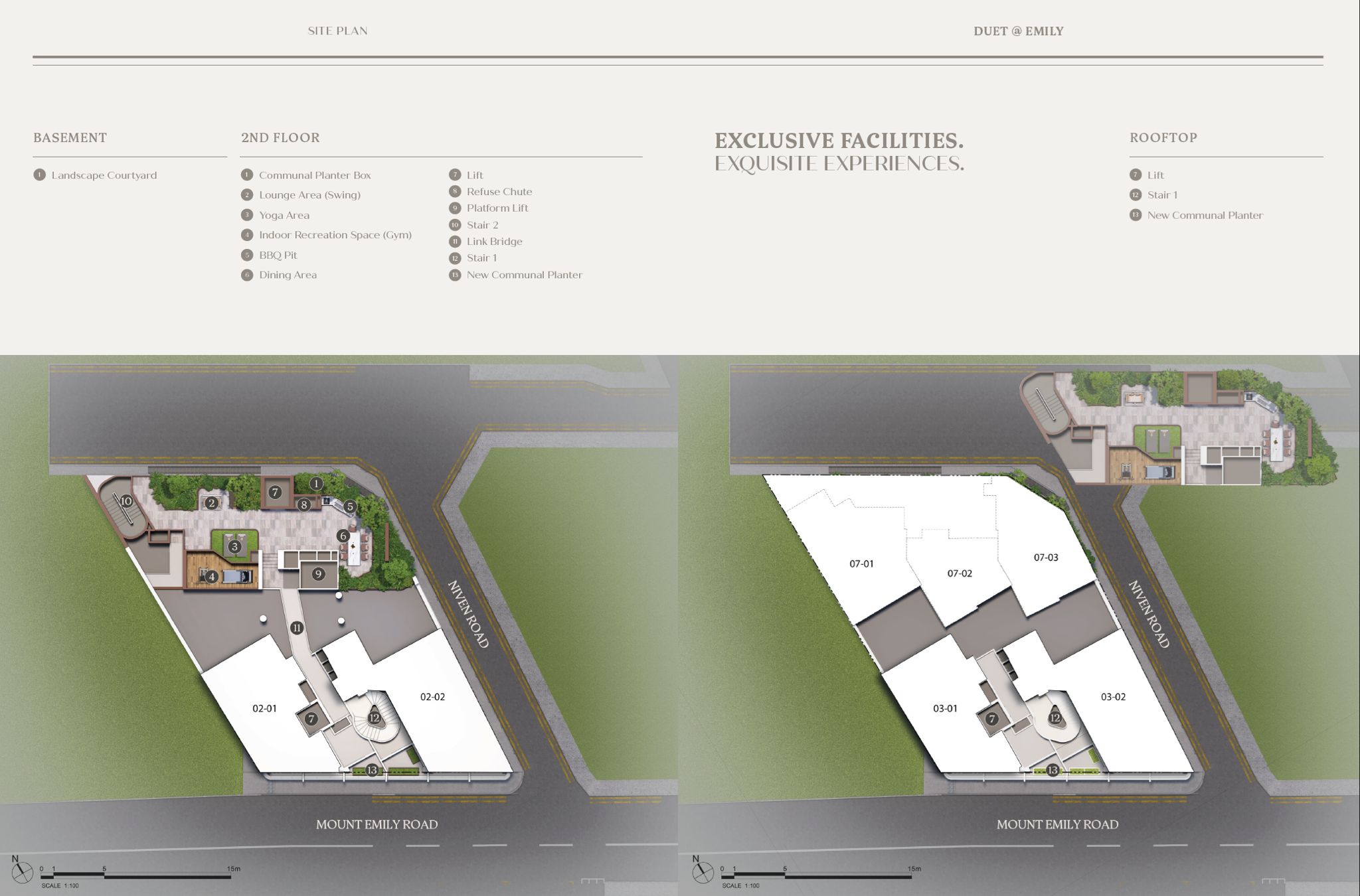 Duet @ Emily site plan facilities layout Mount Emily Singapore