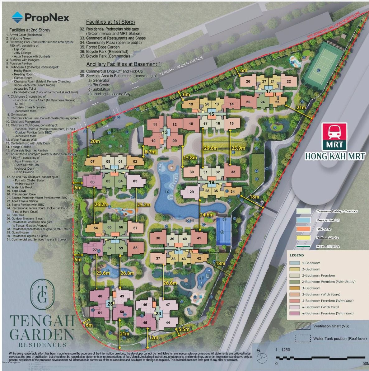 Tengah Garden Residences site plan and facilities layout