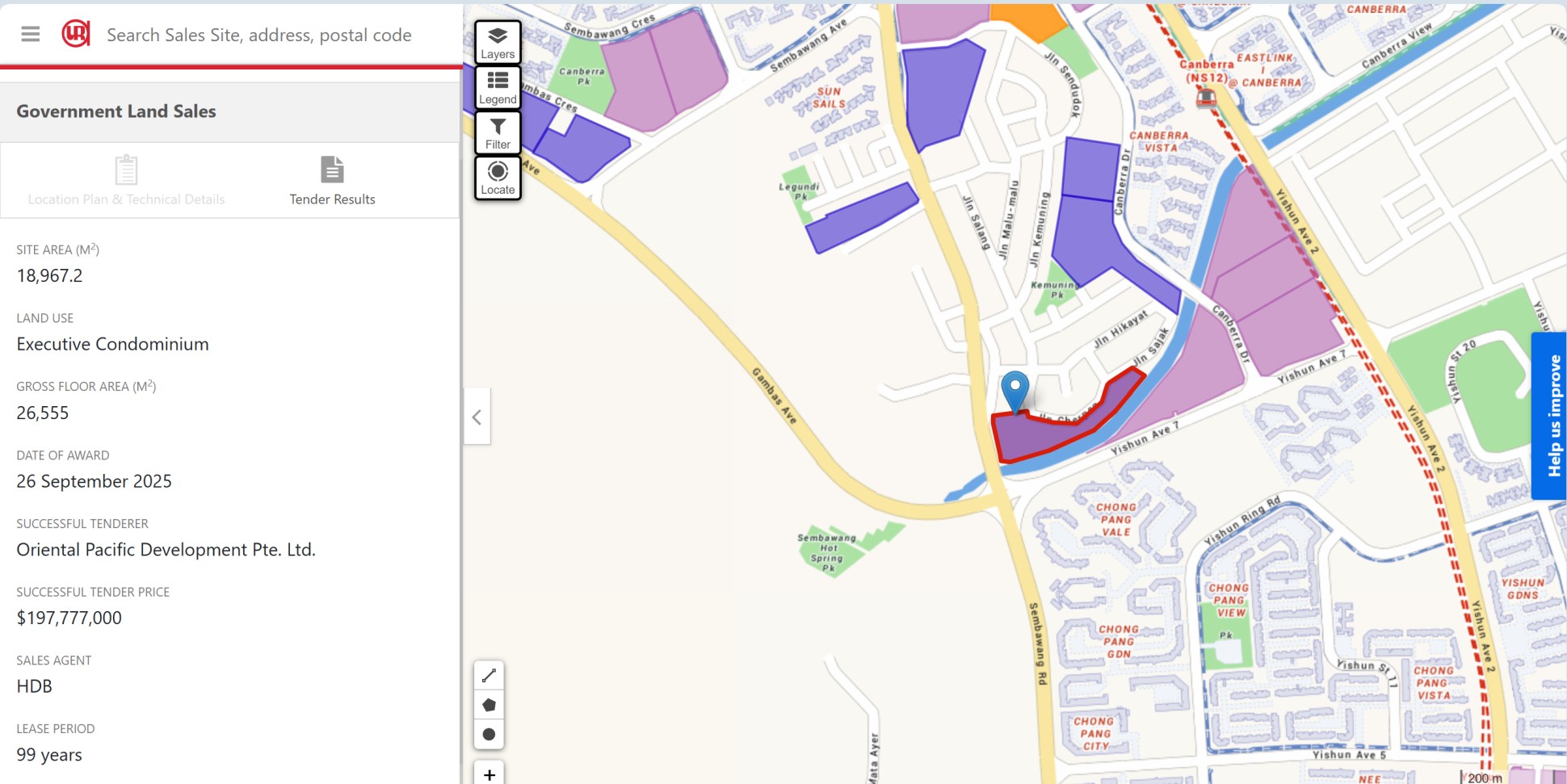 Sembawang Road GLS EC location map