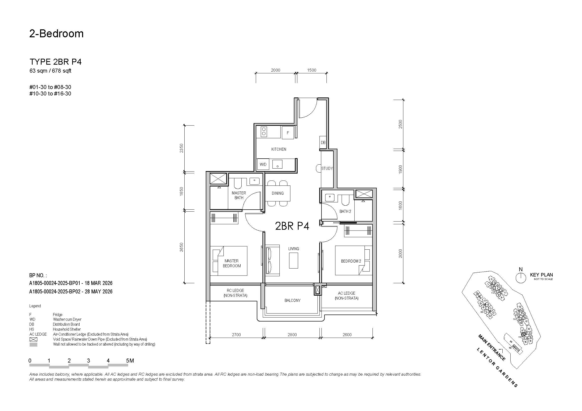 Lentor Gardens 2 Bedroom Type 2BR P4 Floor Plan