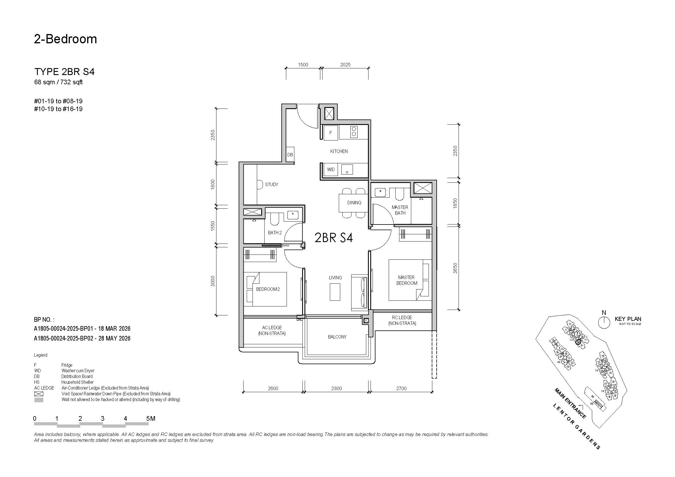 Lentor Gardens 2 Bedroom Type 2BR S4 Floor Plan