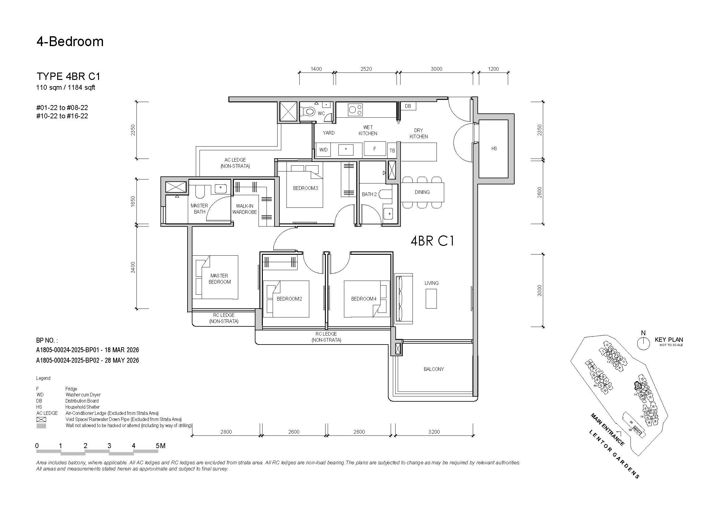 Lentor Gardens 4 Bedroom Type 4BR C1 Floor Plan