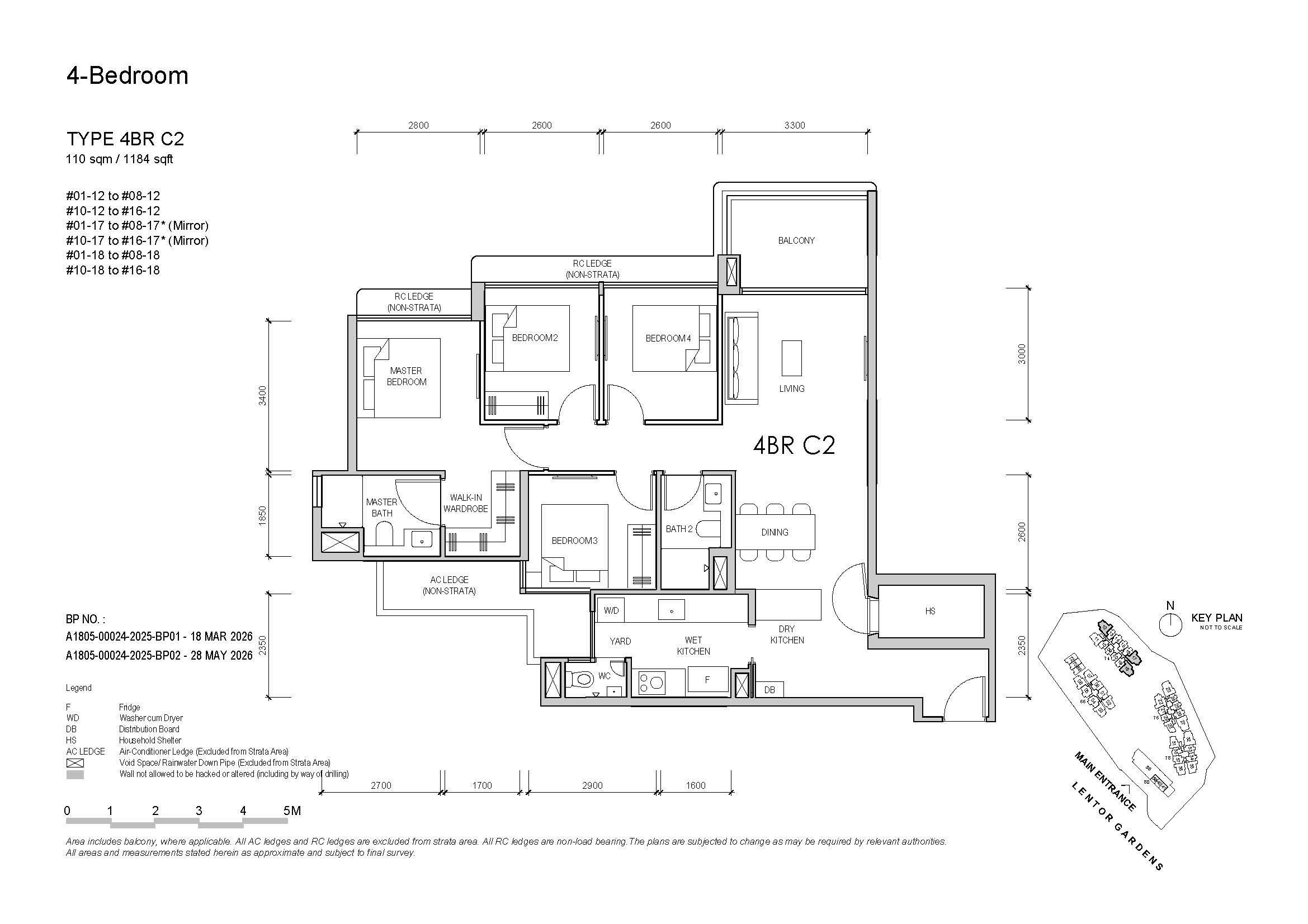 Lentor Gardens 4 Bedroom Type 4BR C2 Floor Plan