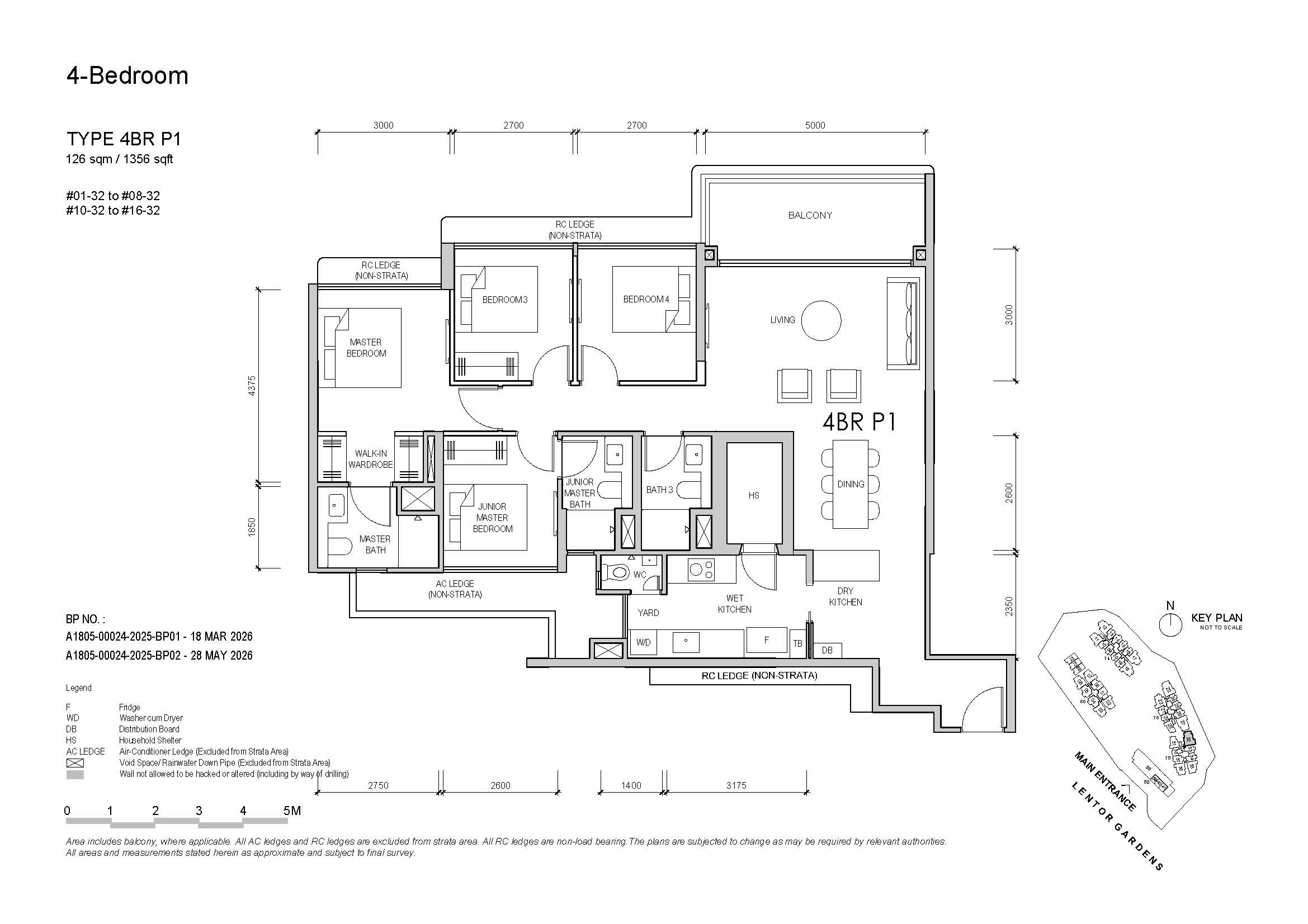 Lentor Gardens 4 Bedroom Type 4BR P1 Floor Plan